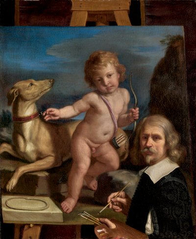 1655 के कवच फेडेल की एक पेंटिंग से पहले सेल्फ-पोर्ट्रेट द्वारा जियोवन्नी फ्रांसेस्को बारबेरि (इल गुसेरिनो)